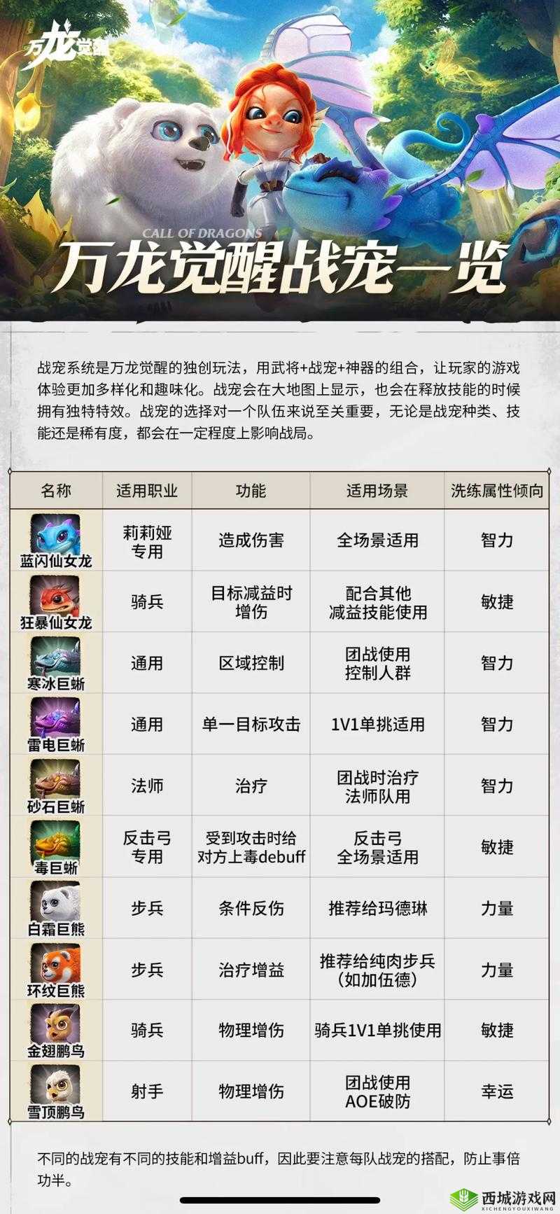 火王手游:宠物技能全解析,最强宠物选择攻略