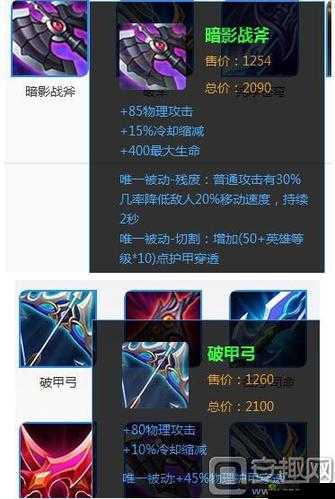 破甲弓与暗影战斧，游戏中的破甲利器解析